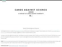 Tablet Screenshot of cardsagainstscience.com